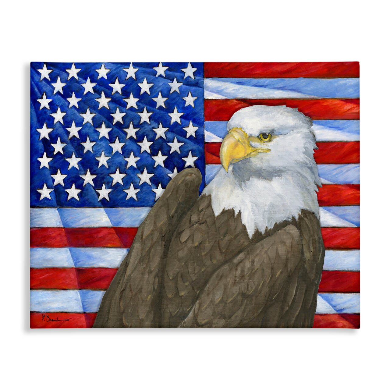 Stupell Industries Eagle's View Flag Canvas Wall Art Design by Paul Brent